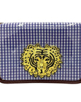 Purple Gingham Clear Stadium Bag with Tiger
