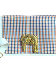 Orange and Blue Plaid Clear Stadium Bag with Gator