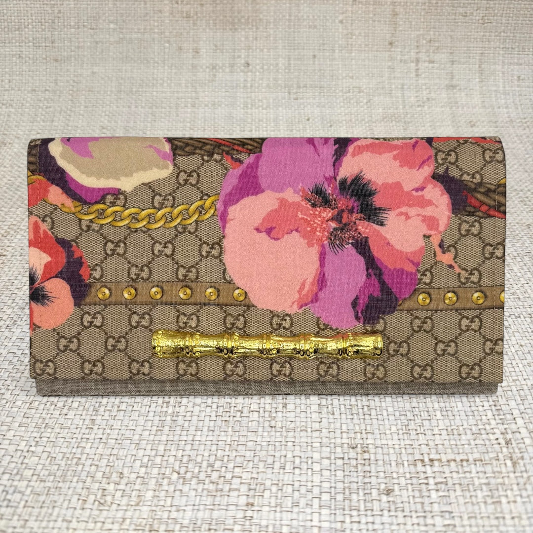 Gucci Pink Floral Scarf Clutch