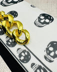 Black/White Alexander McQueen Skull Scarf Clutch 3