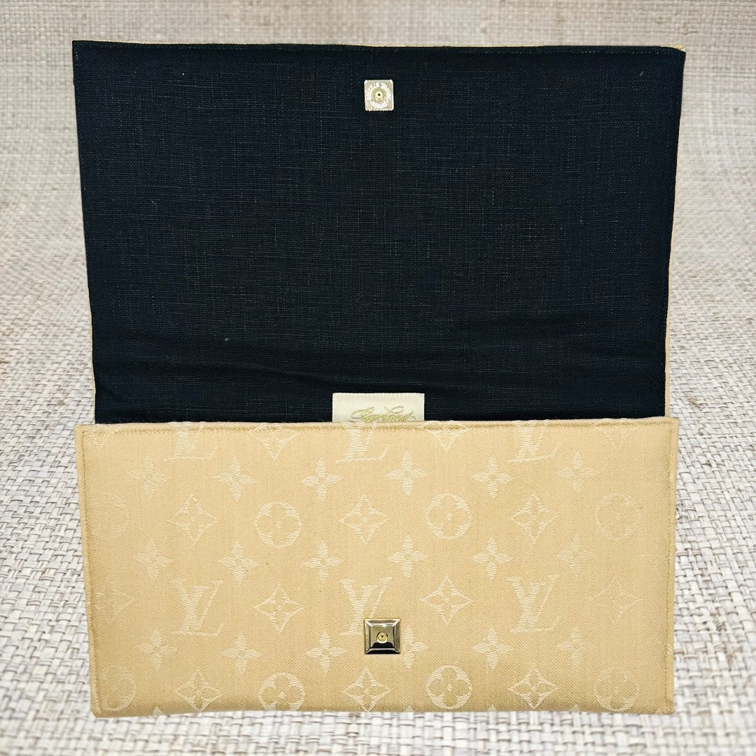 Neutral LV Scarf Clutch