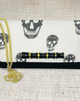 Black/White Alexander McQueen Skull Crossbody Scarf Clutch