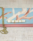 Oscar de la Renta Coral Scarf Crossbody Clutch