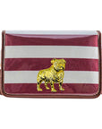 Maroon Stripe Clear Stadium Bag with Gold Bulldog
