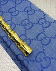 Gucci Logo Royal Blue Scarf Crossbody Clutch