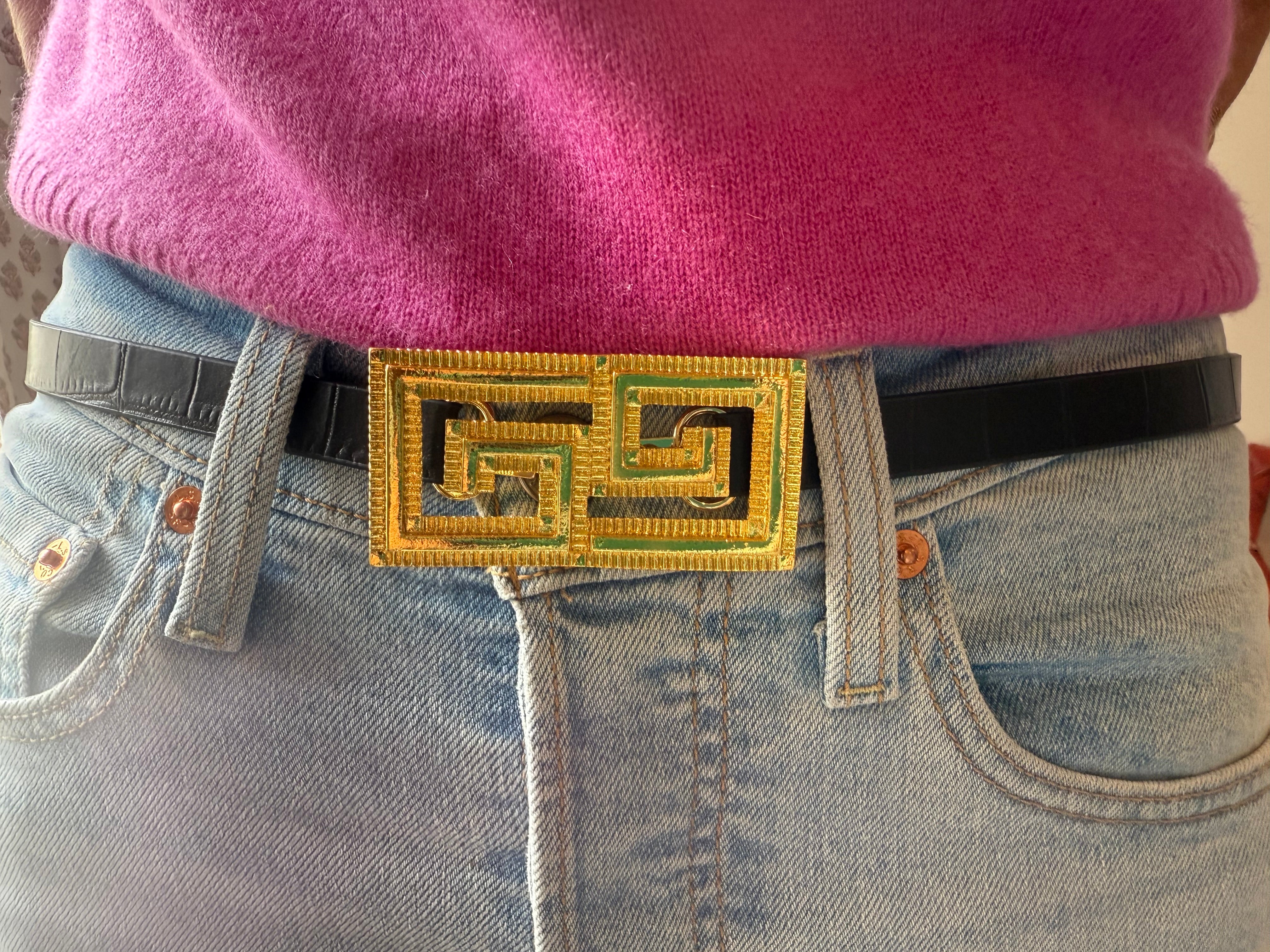 Greek Key Belt Buckle – Garland Bags