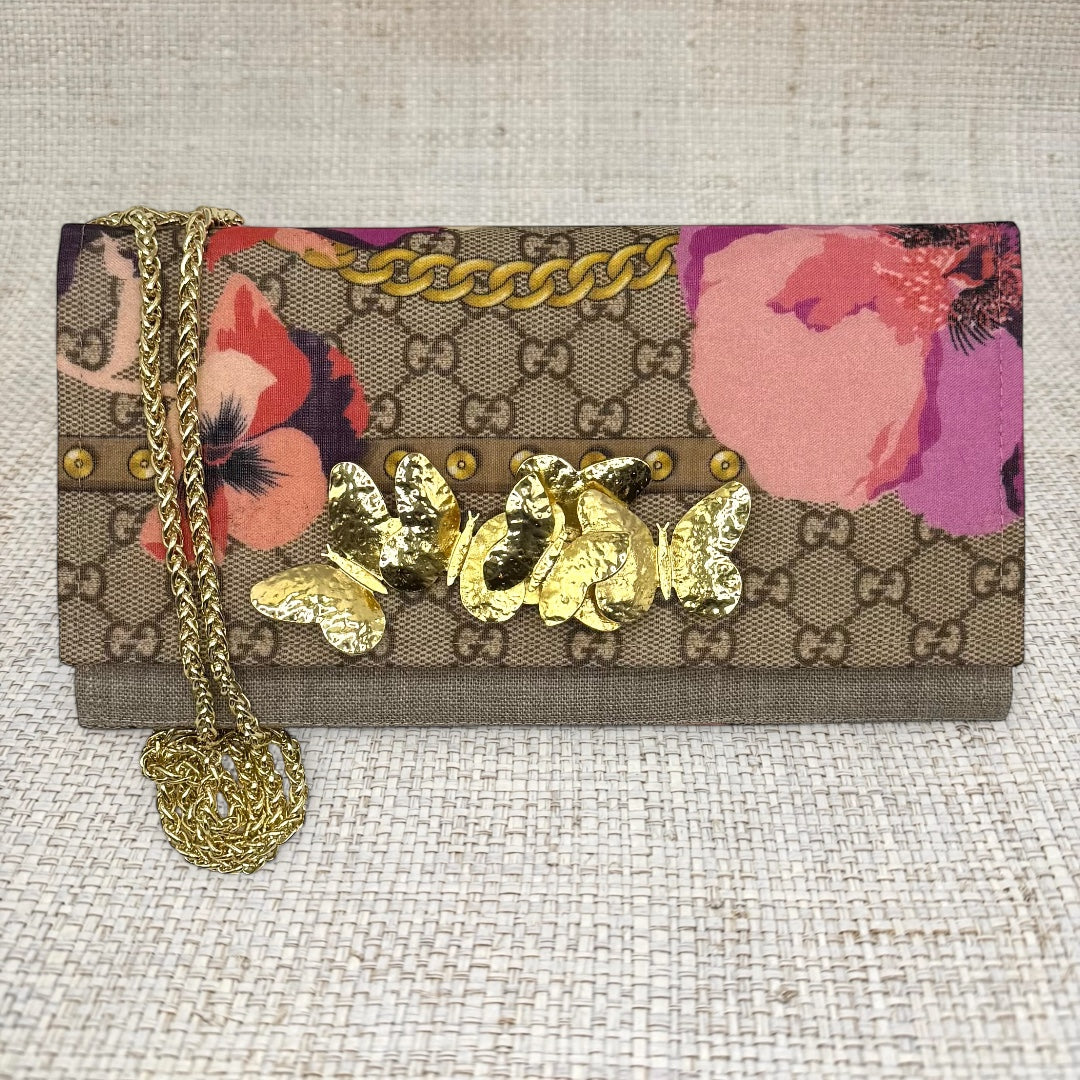 Gucci Pink Floral Crossbody Scarf Clutch III