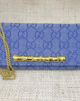 Gucci Logo Royal Blue Scarf Crossbody Clutch