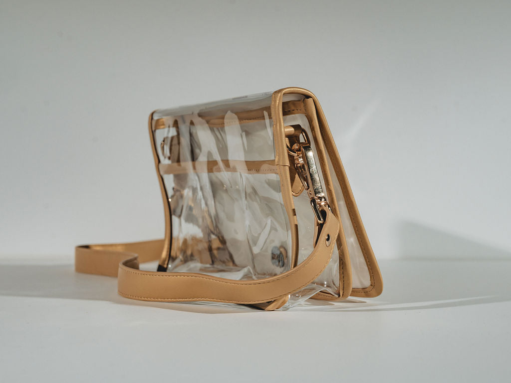 Gucci Metallic Bees Scarf Clear Stadium Bag – Garland Bags