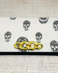 Black/ White Alexander McQueen Skull Scarf Clutch 2