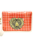 Orange Gingham Clear Stadium Bag with Tiger