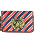 Orange and Navy Stripe Clear Stadium Bag with Tiger