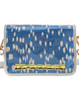 Blue and White Les Touches Clear Stadium Bag with Gold Bamboo Stick