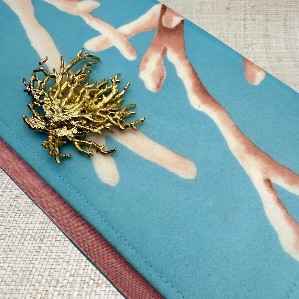 Oscar de la Renta Coral Scarf Clutch