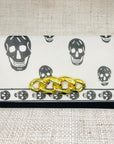 Black/White Alexander McQueen Skull Scarf Clutch 3