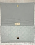 Gucci Logo Light Blue Scarf Clutch