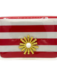Red and White Thiccc Stripe Clear Stadium Bag with Gold Starburst
