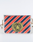 Orange and Navy Stripe Clear Stadium Bag with Tiger