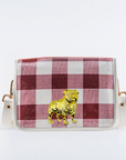 Crimson Buffalo Check Clear Stadium Bag with Bulldog