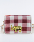 Crimson Buffalo Check Clear Stadium Bag with Elephant