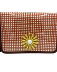 Burnt Orange Grid Clear Stadium Bag with Starburst
