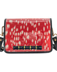 Red and White Les Touches Clear Stadium Bag with Black Bamboo Stick