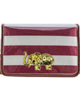Maroon Stripe Clear Stadium Bag with Elephant