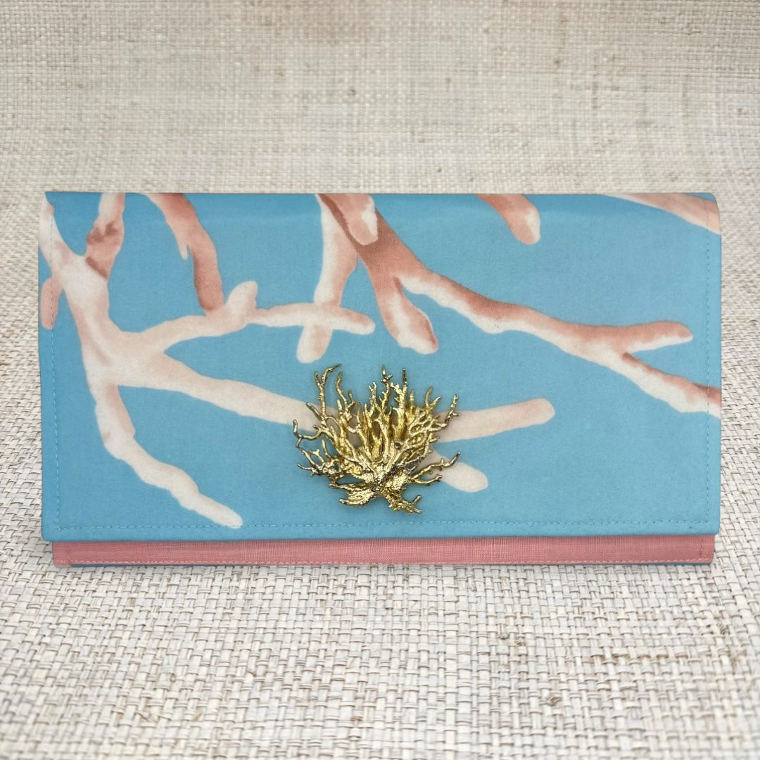 Oscar de la Renta Coral Scarf Clutch