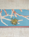 Oscar de la Renta Coral Scarf Clutch