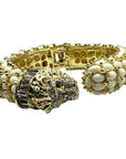 Leopard Hinged Bracelet in White