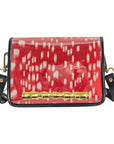 Red and White Les Touches Clear Stadium Bag with Gold Bamboo Stick