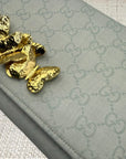 Gucci Logo Light Blue Scarf Clutch