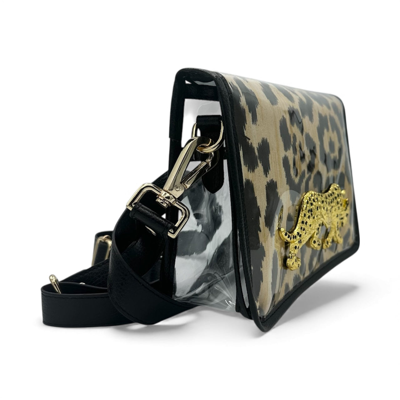 Ashley Leopard Clear Stadium Bag with Leopard Hardware – Garland Bags