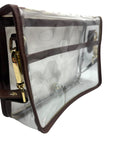 Maroon Stripe Clear Stadium Bag with Gold Bulldog