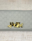 Gucci Logo Light Blue Scarf Clutch
