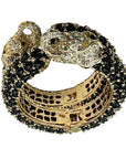 Elephant Hinged Bracelet in Black