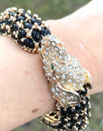 Elephant Hinged Bracelet in Black