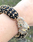 Elephant Hinged Bracelet in Black