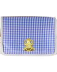 Purple Gingham Clear Stadium Bag with Frog