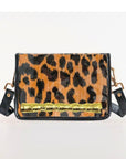 Petite Ashley Leopard Clear Stadium Bag with Gold Bamboo Stick
