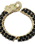 Elephant Hinged Bracelet in Black