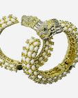 Leopard Hinged Bracelet in White