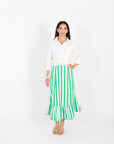 Addie Skirt - Green Stripe