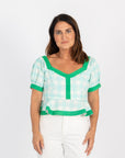 Addie Top - Blue Buffalo Check (Puff Sleeve Version)