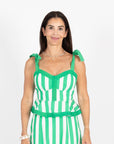 Addie Top - Green Stripe (Tie Version)