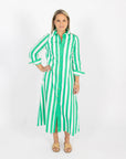 Harper Dress - Green Stripe
