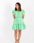 Lindsay Dress - Green Buffalo Check