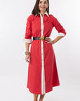 Harper Dress - Red/White