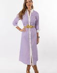 Harper Dress - Purple Gingham/White