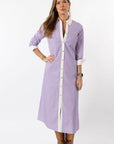 Harper Dress - Purple Gingham/White
